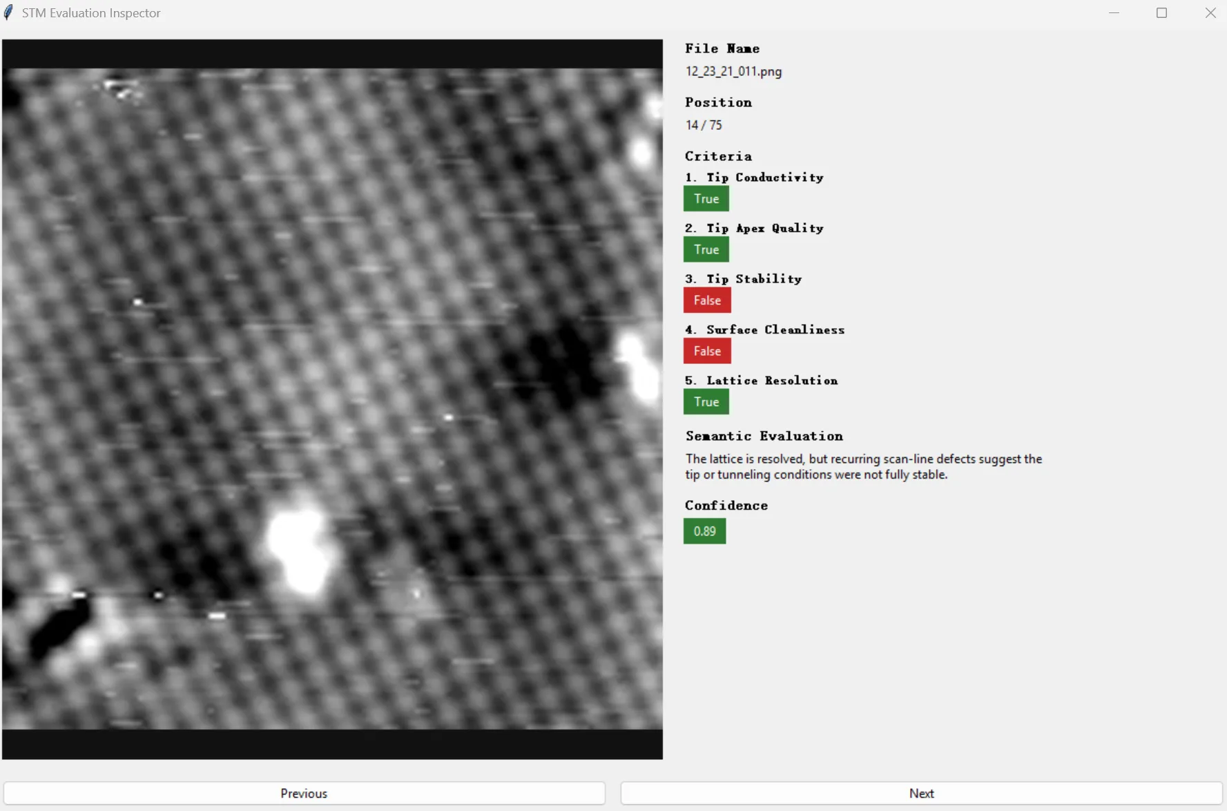 Multimodal STM Image–Metadata Model Training