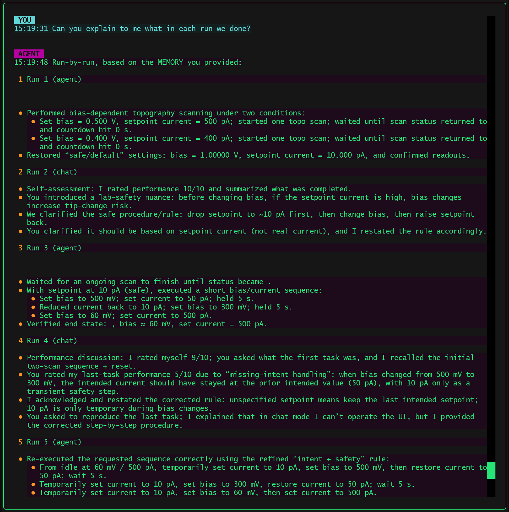 Run-by-run explanation after compression.